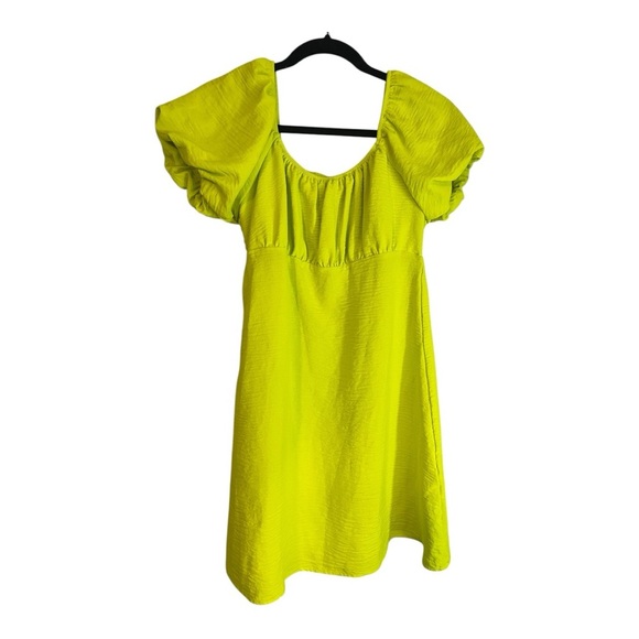 Derek Heart Summer Neon Lime Green Mini Dress - Picture 2 of 11